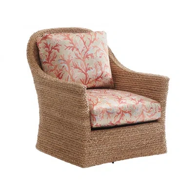Tommy Bahama Home Palm Desert Soren Swivel Chair In Orange Polyester Blend
