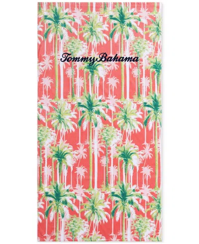 Tommy Bahama Home Palmer Cotton Oversized Beach Towel, 72" X 36" In Coral