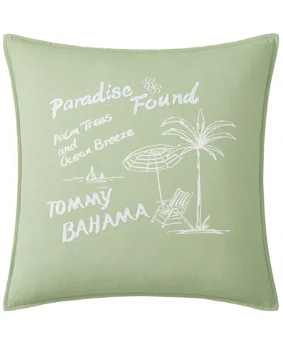 Tommy Bahama Home Paradise Found Cotton Decorative Pillow, 20" X 20" In Green