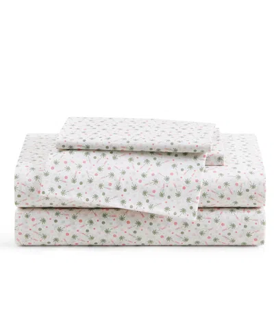 Tommy Bahama Home Pickleball Palm 200-thread Count Washed Cotton 4-pc. Sheet Set, Queen In Multi