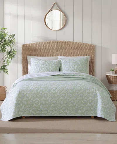 Tommy Bahama Home Closeout!  Pineapple Bloom Reversible 2 Piece Quilt Set, Twin In Green,blue
