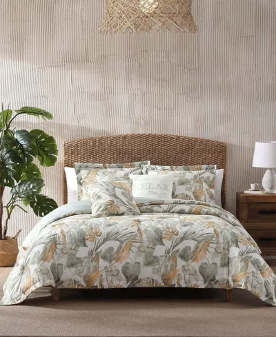 Tommy Bahama Home Raw Coast 5 Piece Comforter Set, Full/queen In Green,gold