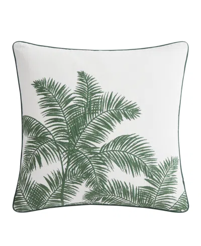 Tommy Bahama Home Shaded Palms Durable Cotton Canvas Zipper Closure Decorative Pillow, 20" X 20" In Green
