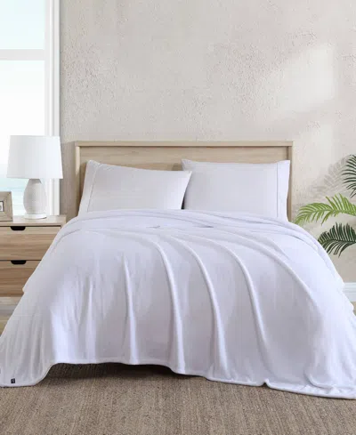 Tommy Bahama Home Solid Ultra Soft Plush Blanket, Full/queen In White