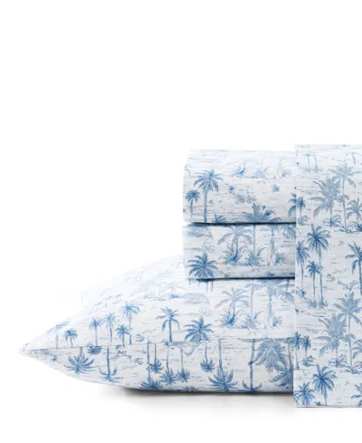 Tommy Bahama Home Surfside 200-thread Count Cotton Percale 4-pc. Sheet Set, California King In Blue