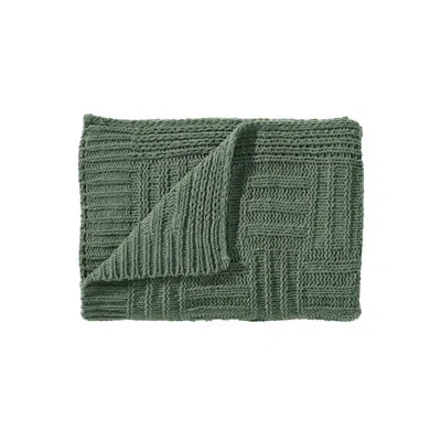 Tommy Bahama Home Tommy Bahama Chain Basket Solid Knit Throw Blanket In Green