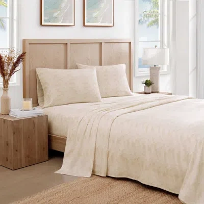 Tommy Bahama Home Tommy Bahama Cotton Sheet Set In Beige Palm Leaf