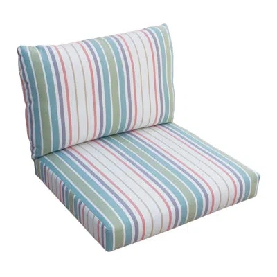 Tommy Bahama Home Tommy Bahama Deep Seat Patio Cushion Set, Striped Sunbrella Fade-resistant For Patio Sofas, Sectiona In Multi