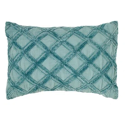 Tommy Bahama Home Tommy Bahama Island Essentials Chenille Diamond Blue Throw Pillow