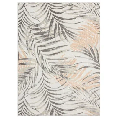Tommy Bahama Home Tommy Bahama Malibu Palm Springs Coastal Indoor/outdoor Area Rug, Ivory/rust In Ivory,rust