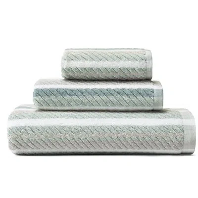 Tommy Bahama Home Tommy Bahama Ocean Bay Stripe 3 Piece 100% Cotton Towel Set In Blue