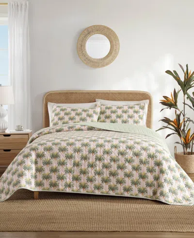 Tommy Bahama Home Tommy Bahama Santiago Cotton Reversible 3-pc. Quilt Set, Full/queen In Pink