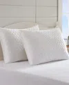 Tommy Bahama Home Santorini Print Microfiber 2-pack Pillow, Standard/queen In White With Blue Print