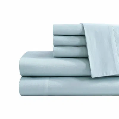 Tommy Bahama Home Tommy Bahama Solid Aqua Cotton Blend Sateen 6 Piece Bonus Sheet Set In Turquoise
