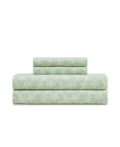 Tommy Bahama Home Tropic Breeze Washed Percale 100% Cotton 4-piece Sheet Set, King In Green