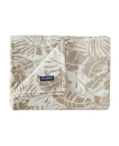 Tommy Bahama Home Ultra Soft Plush Fleece Throw, 70" X 50" In Beige