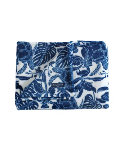 Tommy Bahama Home Ultra Soft Plush Fleece Throw, 70" X 50" In Deep Blue