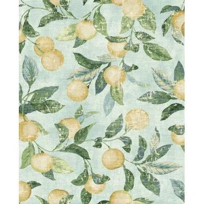 Tommy Bahama Honey Bell Fruit Peel And Stick Wallpaper Roll 20.5" W X 18' L In White