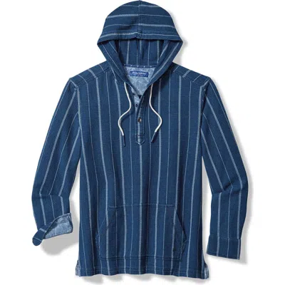 Tommy Bahama Indigo Baja Hooded Stripe Cotton Hoodie In Purple
