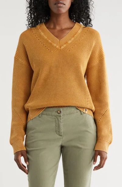 Tommy Bahama Indigo Palms Cotton V-neck Sweater In Brown