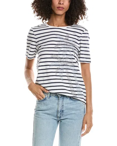 Tommy Bahama Indigo Palms Stripe Lux T-shirt In White