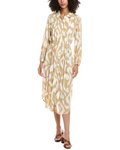 Tommy Bahama Inlet Ikat Long Sleeve Midi Shirtdress In Brown