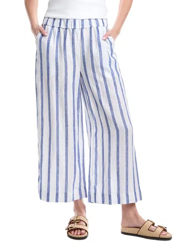 Tommy Bahama Isla Sol Two Palms Crop Wide Leg Linen Pants In Cobalt Haze