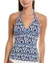 Tommy Bahama Island Cays Blooms Reversible Tankini Top In Blue