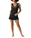 Tommy Bahama Island Cays Cabana Ruffle Trim Tankini In Black