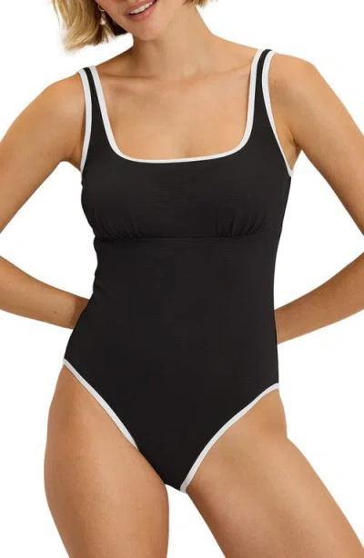 Tommy Bahama Island Cays Cabana Tank One Piece Swimsuit In Black