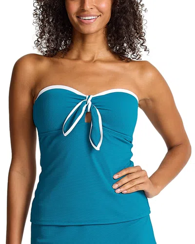 Tommy Bahama Island Cays Cabana Tankini Top In Blue