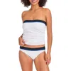 Tommy Bahama Island Cays Colorblock Bandini Swim Top In White