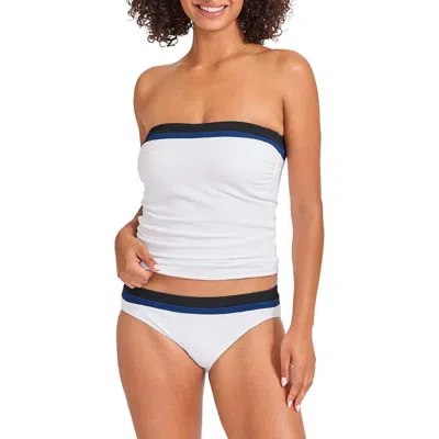 Tommy Bahama Island Cays Colorblock Bandini Swim Top In White