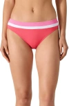 Tommy Bahama Island Cays Colorblocked Hipster Bikini Bottom In Coral Coast