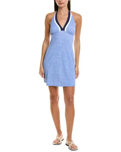 Tommy Bahama Island Cays Colorblocked Halter Mini Dress In Blue