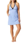 Tommy Bahama Island Cays Cover-up Halter Minidress In Blue Monday Heather