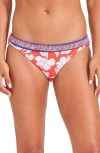 Tommy Bahama Island Cays Fiori Reversible Hipster Bikini Bottoms In Citrus Coral
