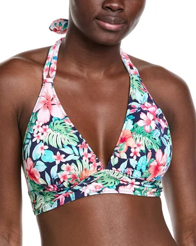 Tommy Bahama Island Cays Flora Reversible Halter Bikini Top In Multi