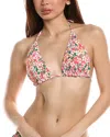 Tommy Bahama Island Cays Flora Reversible Triangle Bikini Top In White