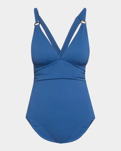 Tommy Bahama Island Cays Gold Ring One-piece Swimsuit In Indigo Tide