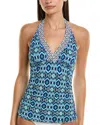 Tommy Bahama Island Cays Ikat Reversible Tankini Top In Blue