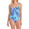 Tommy Bahama Island Cays Marina Tie Front One-piece Swimsuit