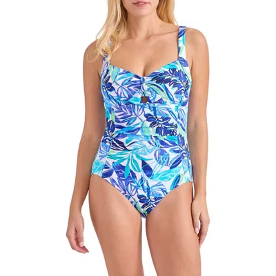 Tommy Bahama Island Cays Marina Tie Front One-piece Swimsuit
