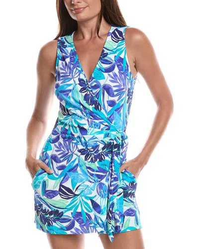 Tommy Bahama Island Cays Marina Wrap Romper In Blue