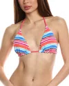 Tommy Bahama Island Cays Oasis Reversible Triangle Bikini Top In Pink