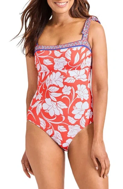 Tommy Bahama Island Cays One-piece Swimsuit In Citrus Coral