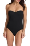 Tommy Bahama Island Cays Piqué One-piece Swimsuit In Black