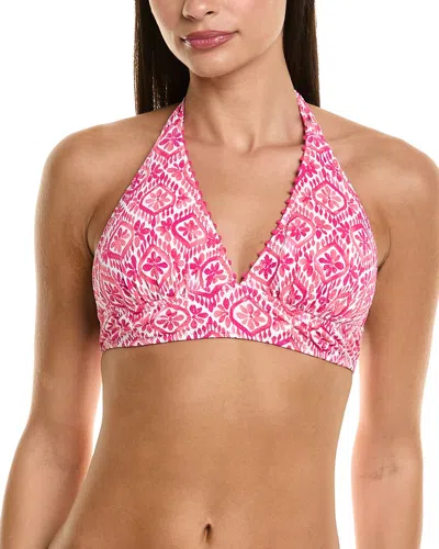 Tommy Bahama Island Cays Shell Reversible Halter Bikini Top In Pink