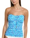 Tommy Bahama Island Cays Shell Tie Bandini Top In Blue
