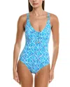 Tommy Bahama Island Cays Shell V-neck One-piece In Blue